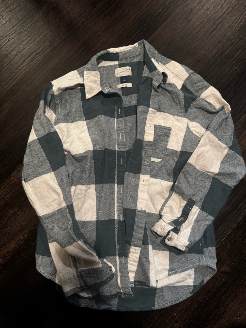 Universal Thread Green and White Flannel